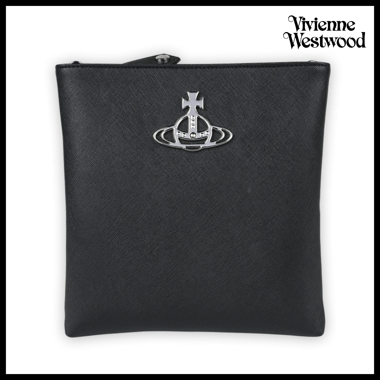 【Vivienne Westwood】Saffiano Plain Crossbody Bag Black