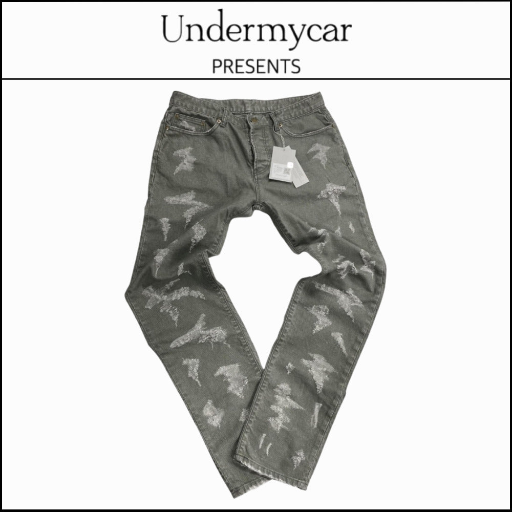 【Undermycar】Muguet Destroyed Regular Fit Jeans Elm