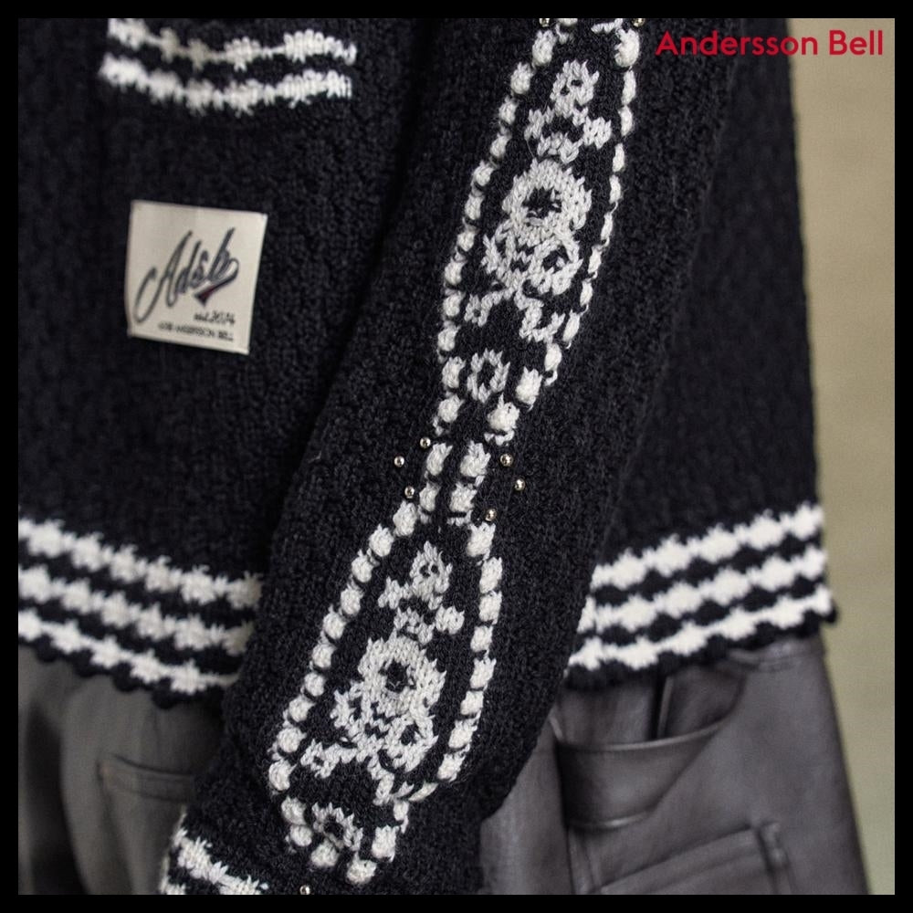 【ANDERSSON BELL】FANTASIA ROUND-NECK CARDIGAN BLACK