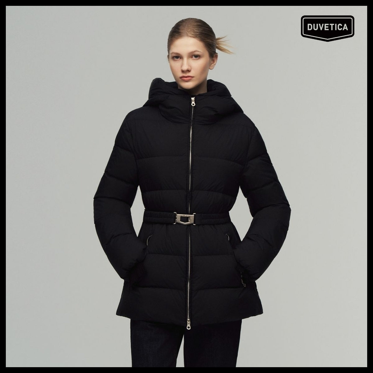 【DUVETICA】Maratea Mid - Black Womens Down Jacket