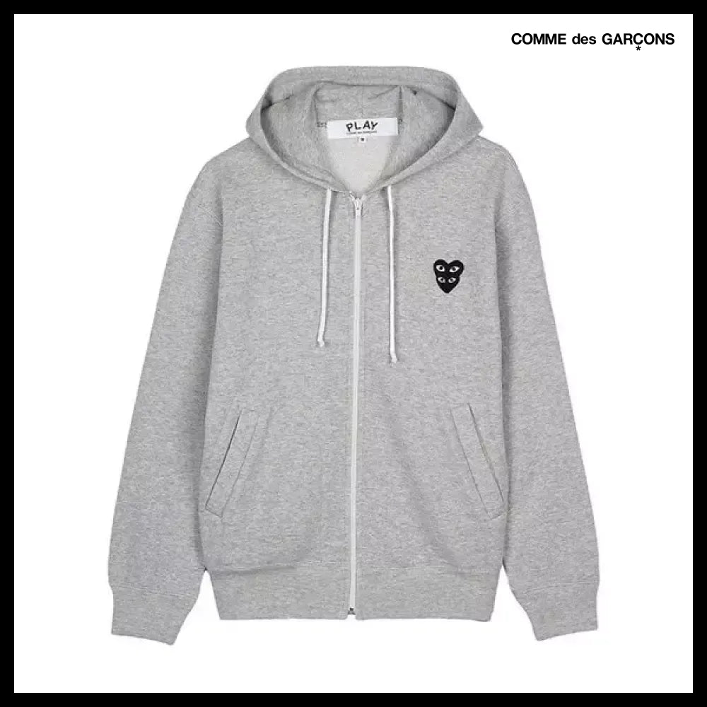 【COMME des GARCONS】FW25 Unisex Black Heart Patch Hood Zip