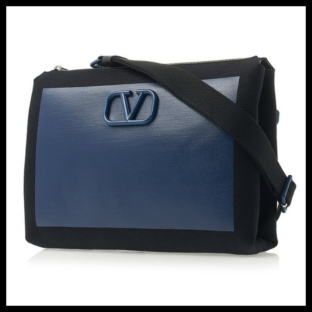 【VALENTINO】V Logo Fabric Shoulder Bag
