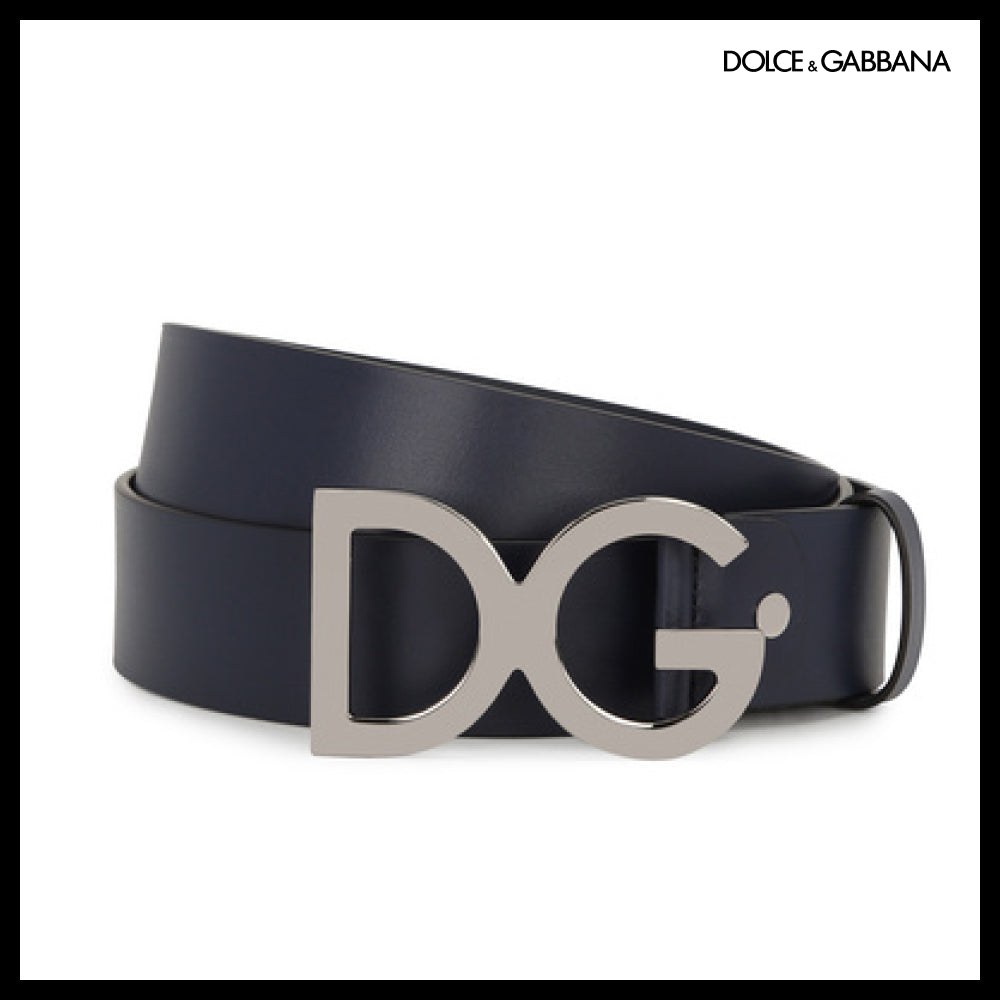 【Dolce & Gabbana】SMOOTH LEATHER BELT DG BUCKLE