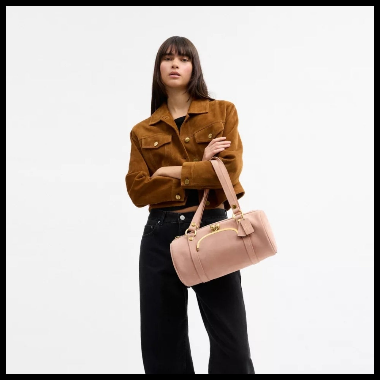 【Coach】Kisslock barrel bag