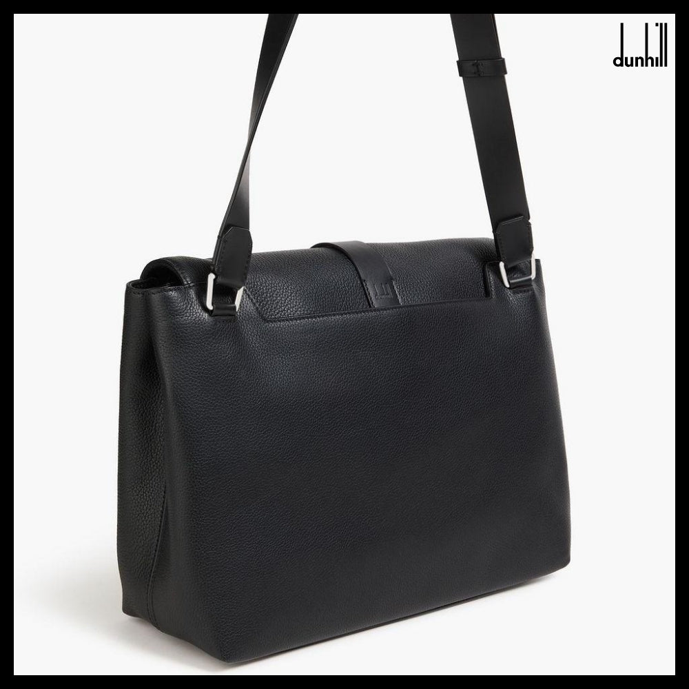 【Dunhill】ペブル加工レザー メッセンジャーバッグ