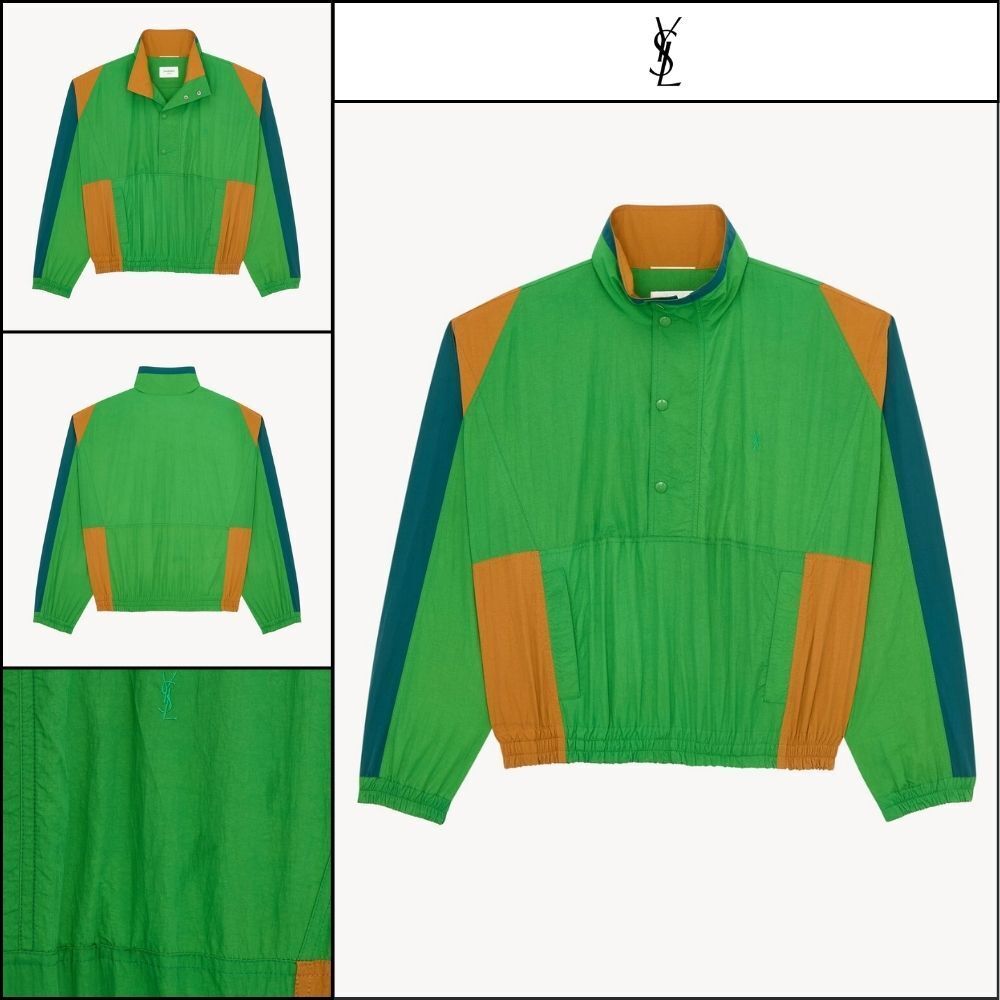 【Saint Laurent】Nylon Faille CASSANDRE Windbreaker