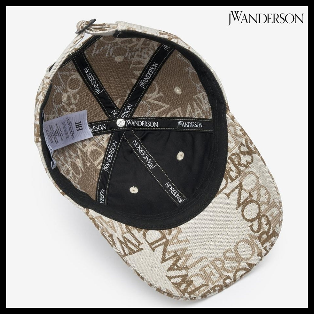 【J W ANDERSON】LOGO GRID JACQUARD BALL CAP NATURAL PECAN