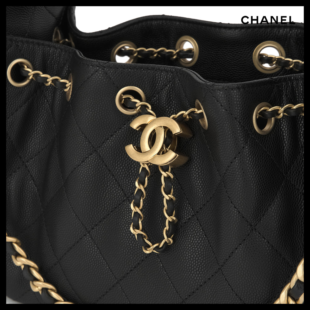 【CHANEL】Mini 25 Bag Grained Calfskin & Gold Black
