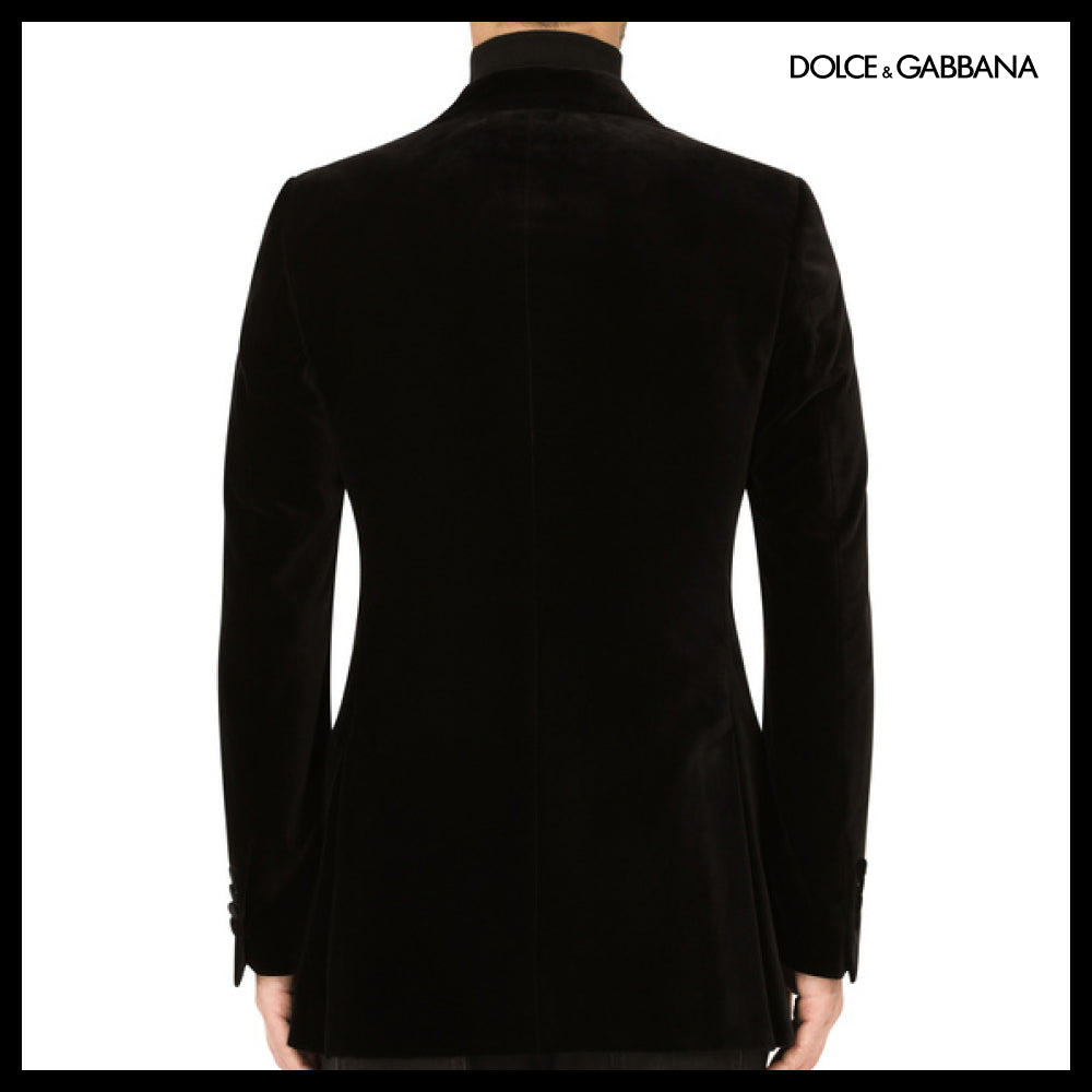 【Dolce & Gabbana】DOUBLE-BREASTED BEAT-FIT VELVET JACKET