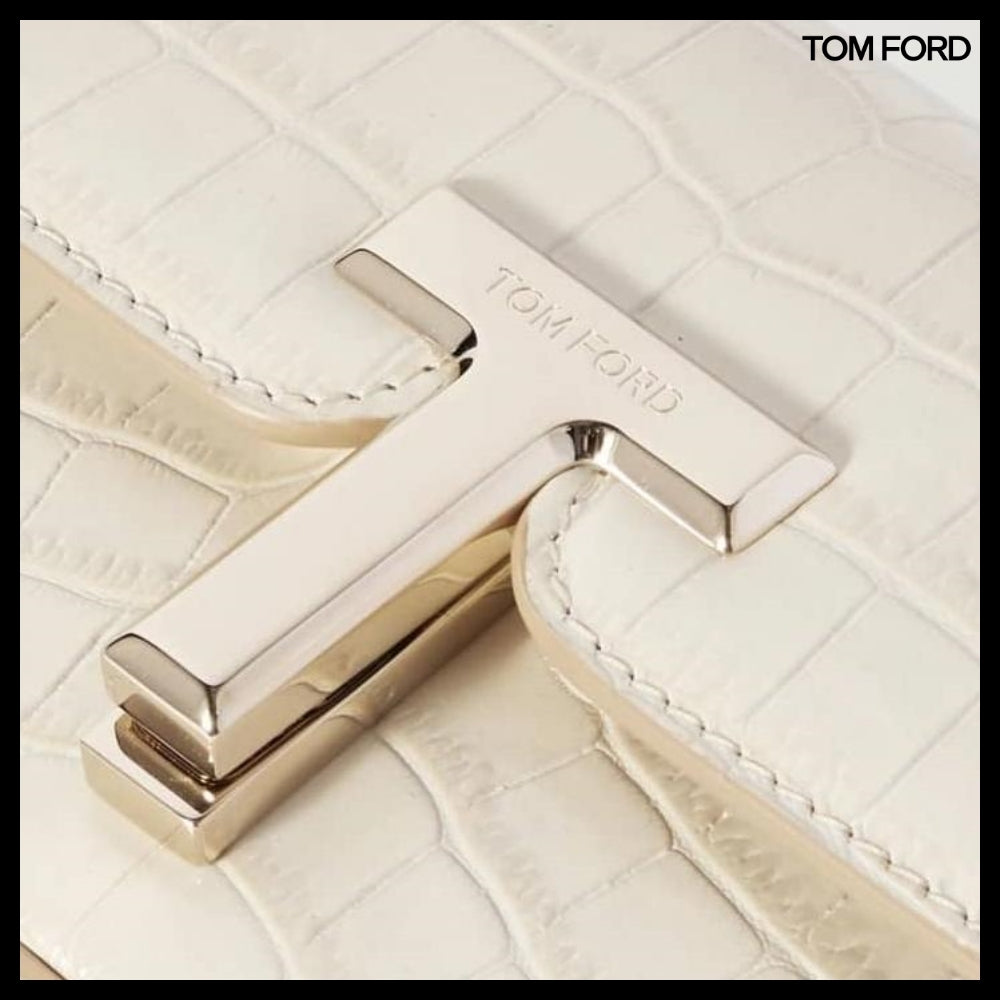 【TOM FORD】CROC EFFECT WALLIS CLUTCH BAG