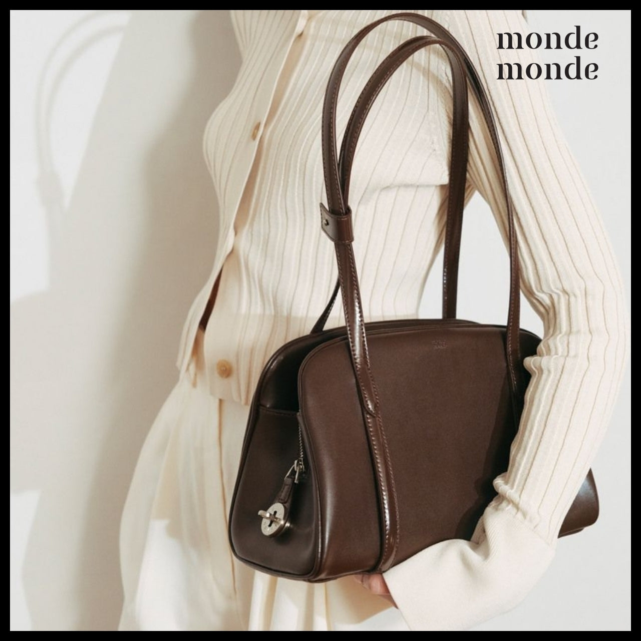 【monde monde】Moment Medium Shoulder Bag (4 Colors)