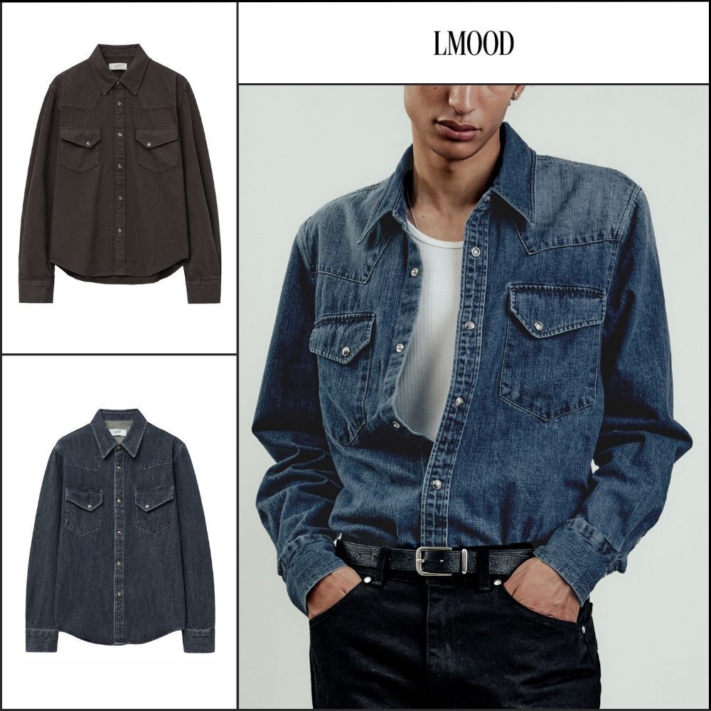 【LMOOD】Bad Guy Denim Western Shirt 3 Colors