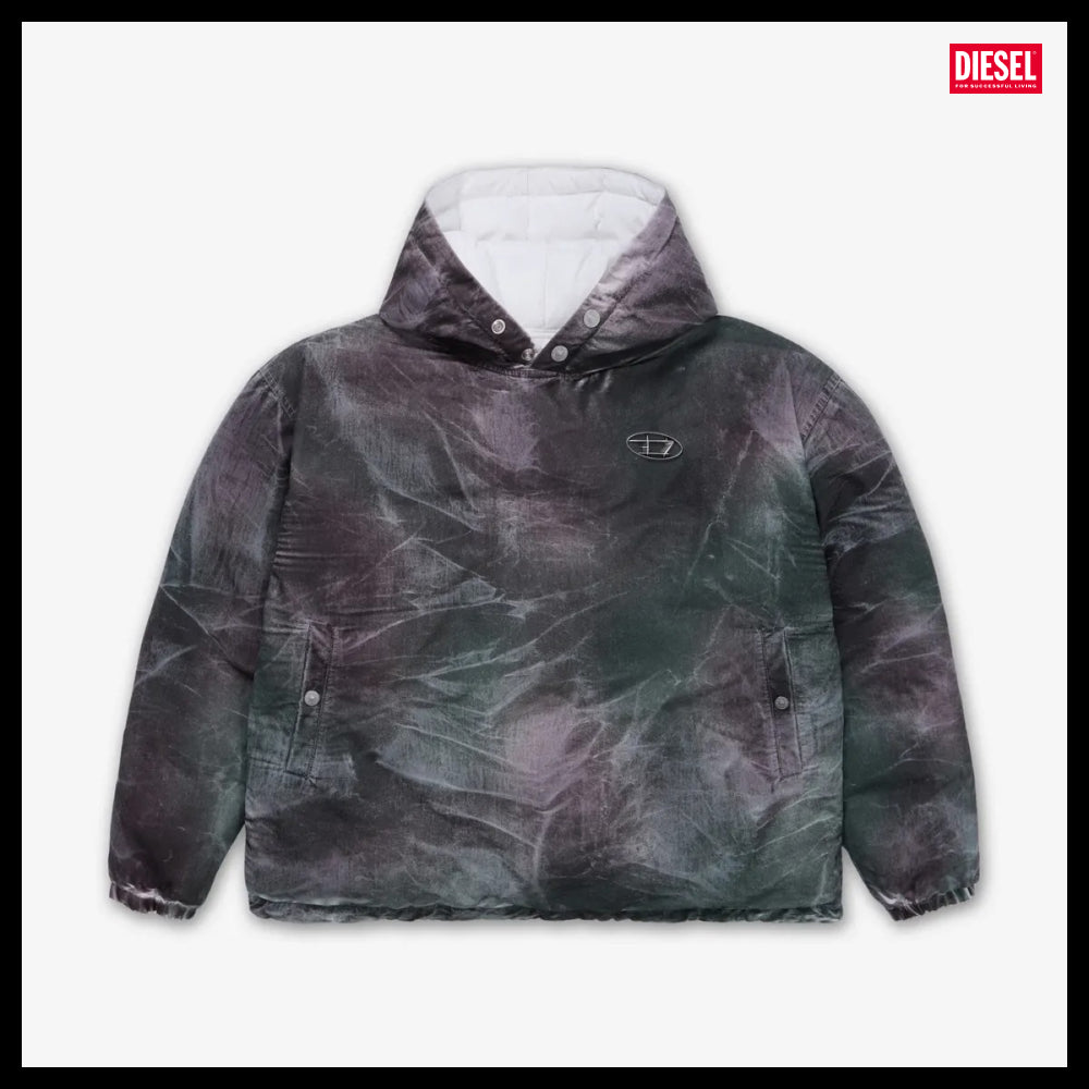 【DIESEL】W-Thug-JKT-Puppy Hoodie - Brown:Green