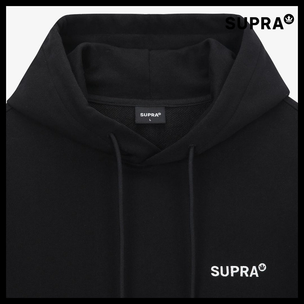 【SUPRA】CROWN MEGA LINE LOGO HOODIE BLACK