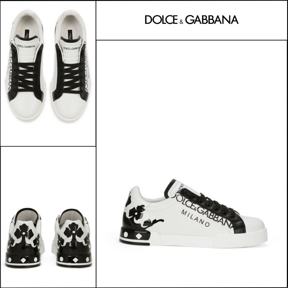 【Dolce&Gabbana】PORTOFINO SNEAKERS PRINTED PATENT CALFSKIN
