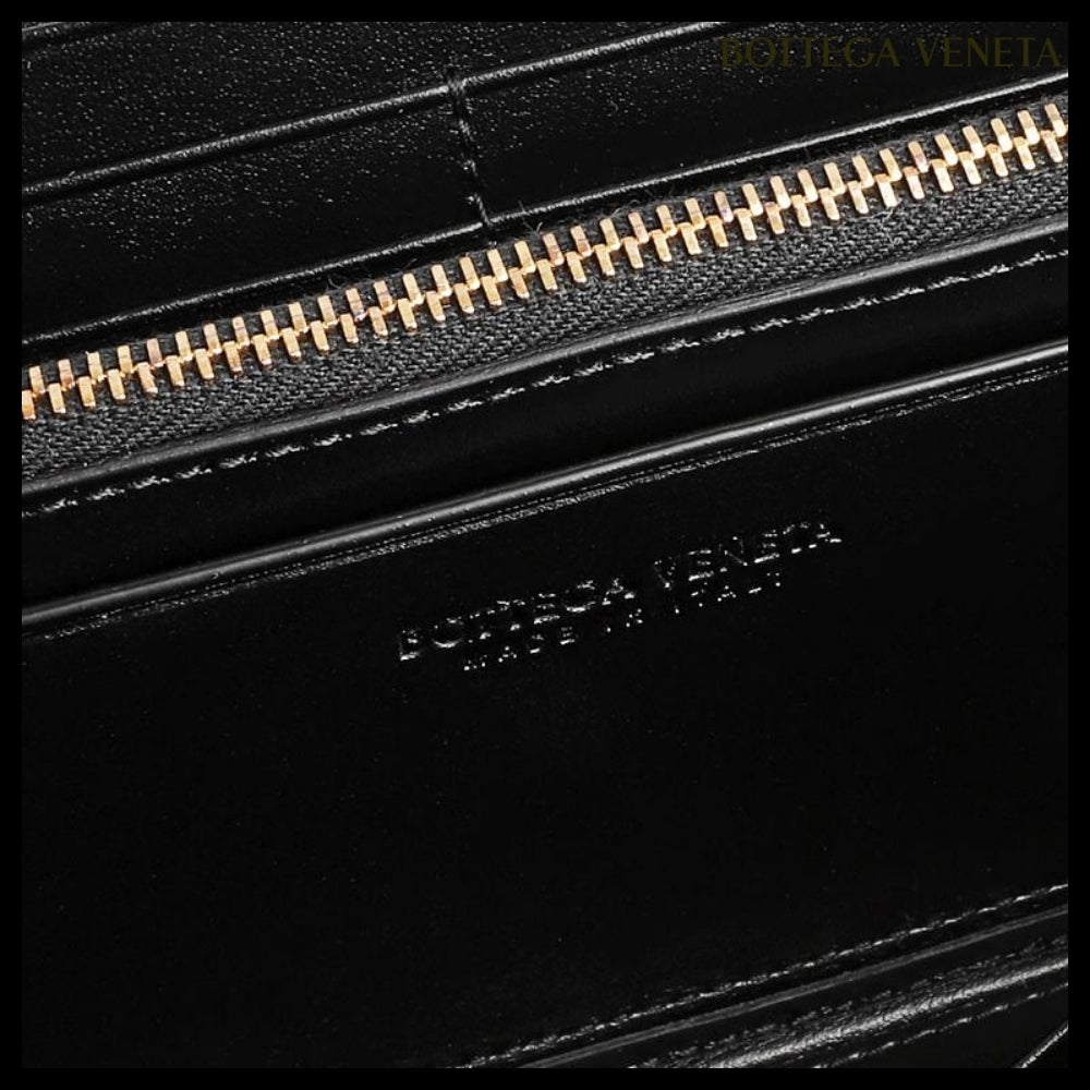 【BOTTEGA VENETA】Intrecciato Flap Long Wallet Black