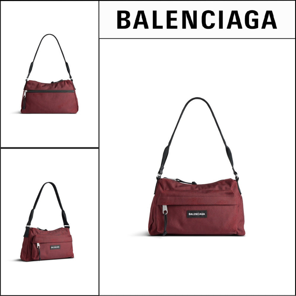 【BALENCIAGA】Explorer Sling Pouch Used Effect Dark Red