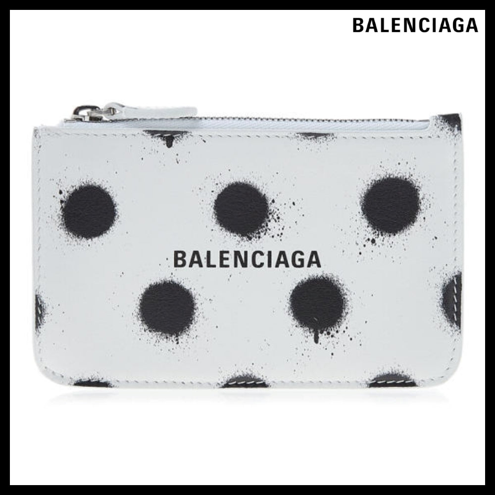 BALENCIAGA Spray Polka Dot Print Card Holder