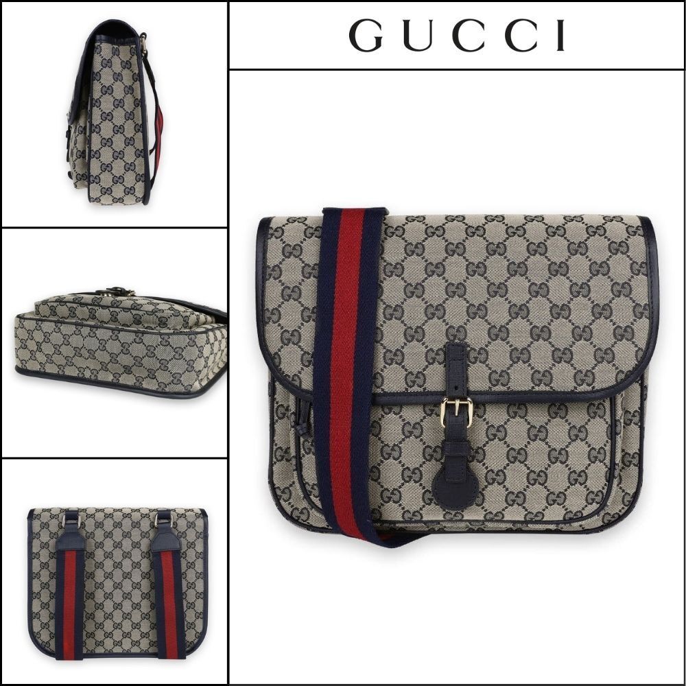 【GUCCI】 Kids Fabric Crossbody Bag Beige