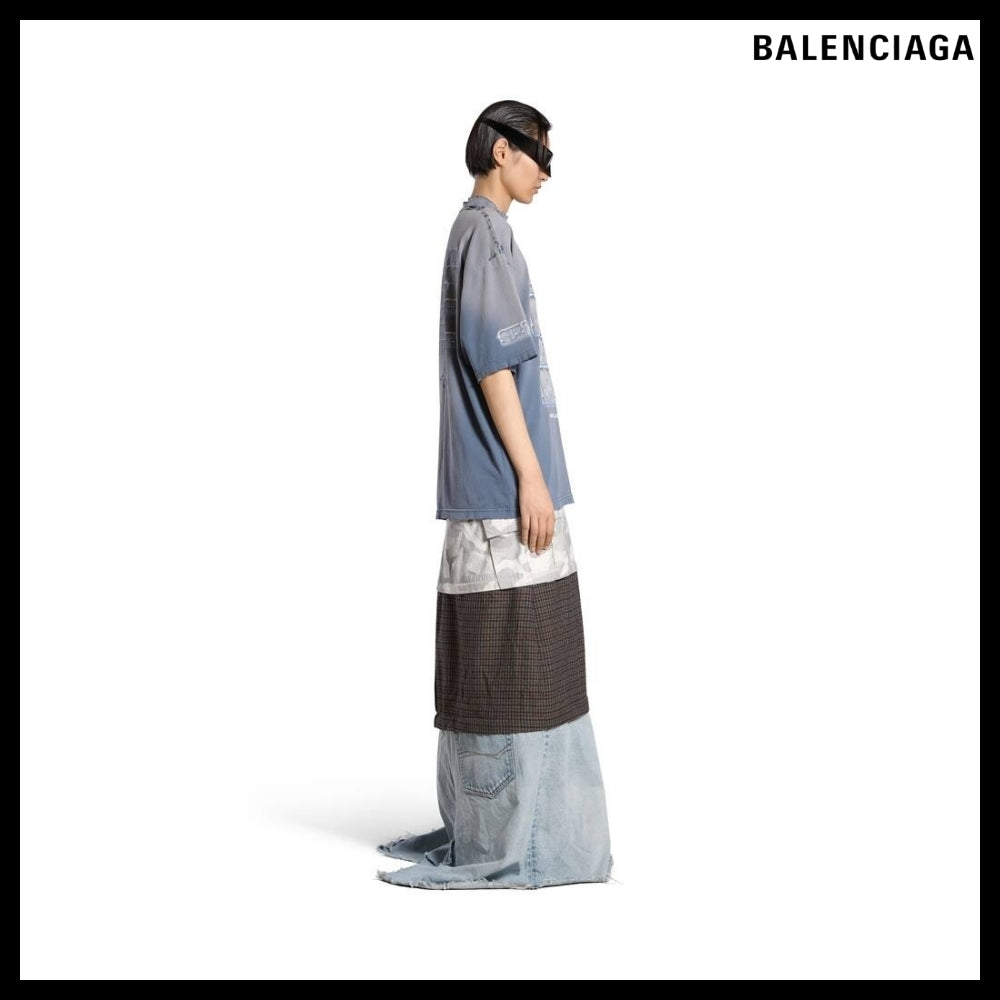 【BALENCIAGA】SNBN Medium Fit T-Shirt Blue