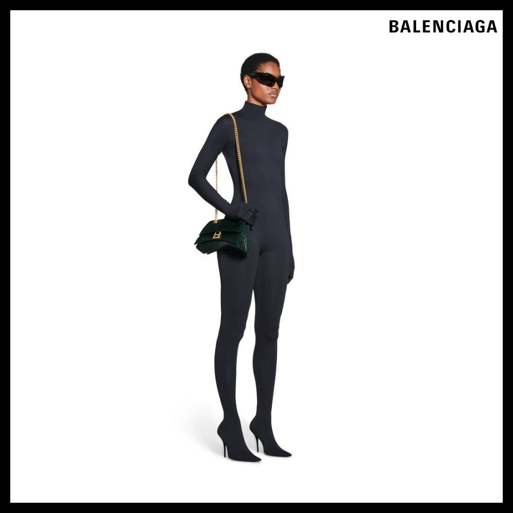 【BALENCIAGA】Crush Small Chain Bag Crocodile Embossed
