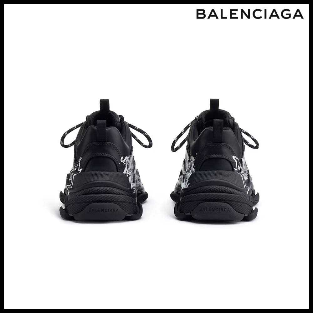 【BALENCIAGA】Triple S Sneaker DIY Metal Black