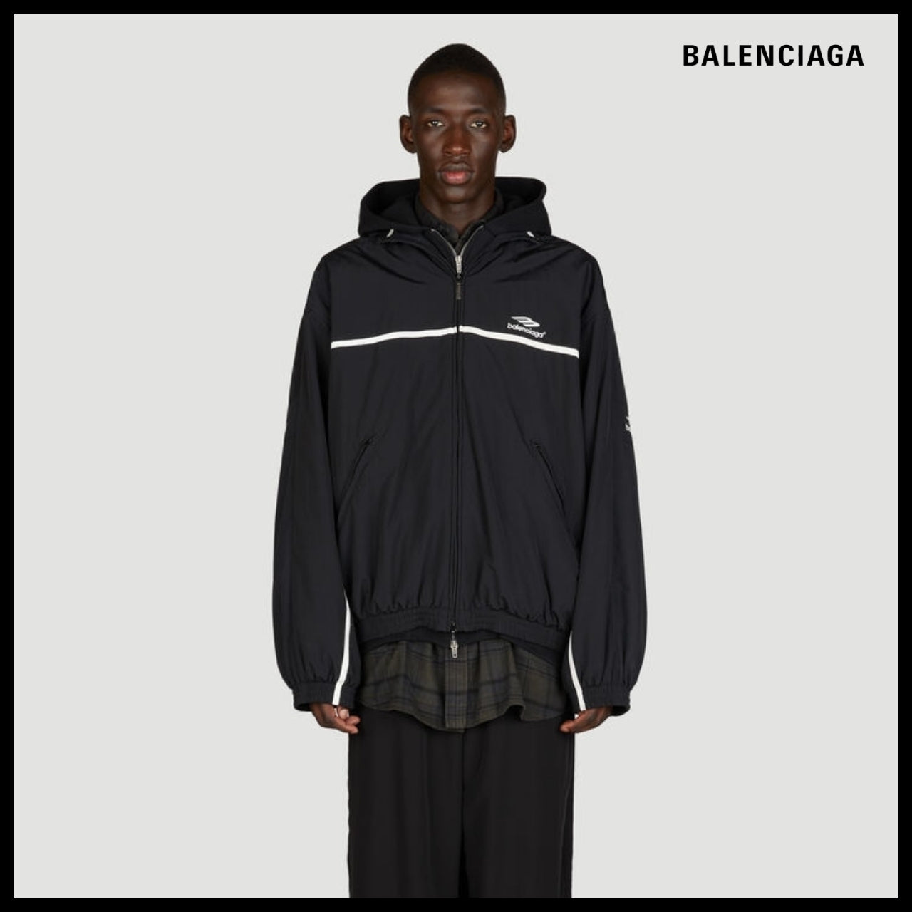 【BALENCIAGA】3B Sports Icon Layered Tracksuit Jacket