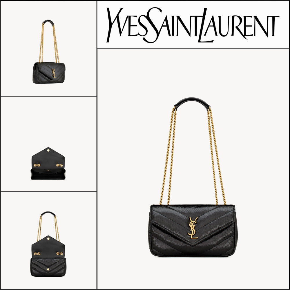【Saint Laurent】MATELASS Python Leather LOULOU Small Bag