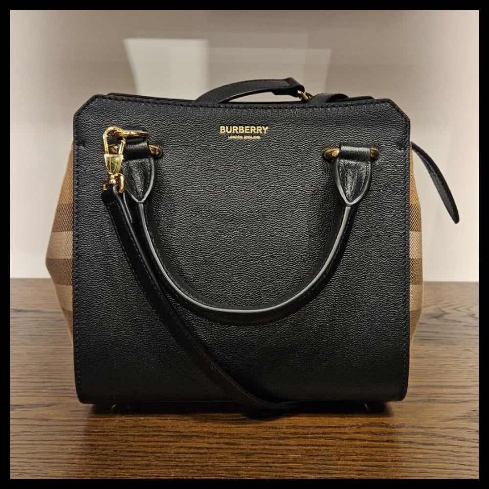 【BURBERRY】BANWELL house check mini tote bag black