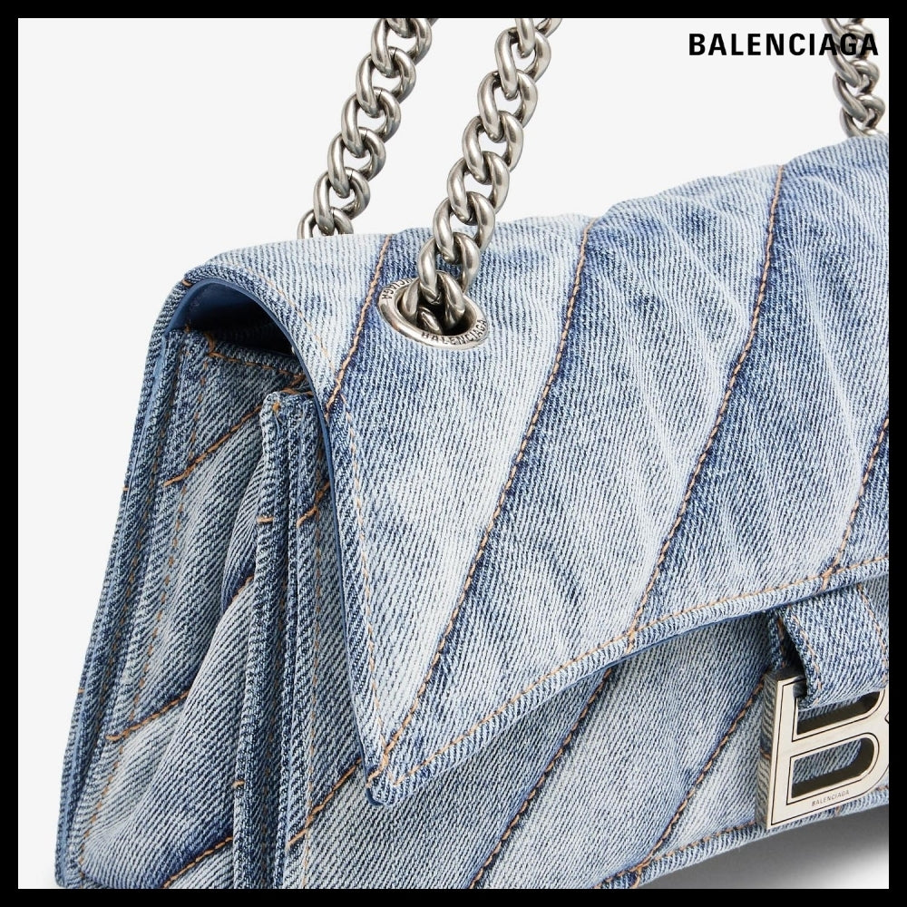 【BALENCIAGA】Crush S chain bag Small Denim Blue