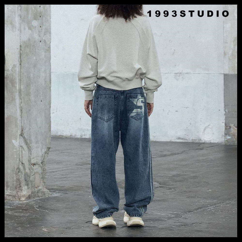 [1993STUDIO] SMALL LOGO HALF ZIP COLLAR SWEATSHIRT 3COLORS