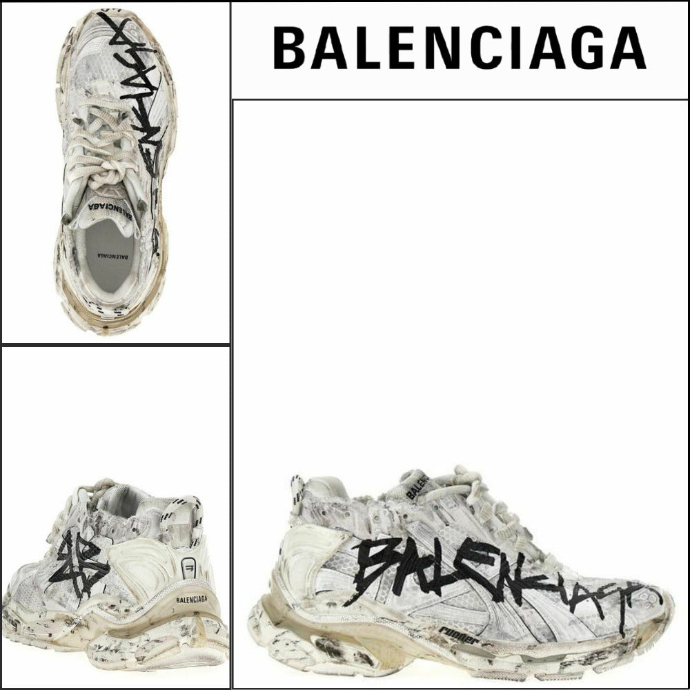 【BALENCIAGA】Runner Black Graffiti Sneakers