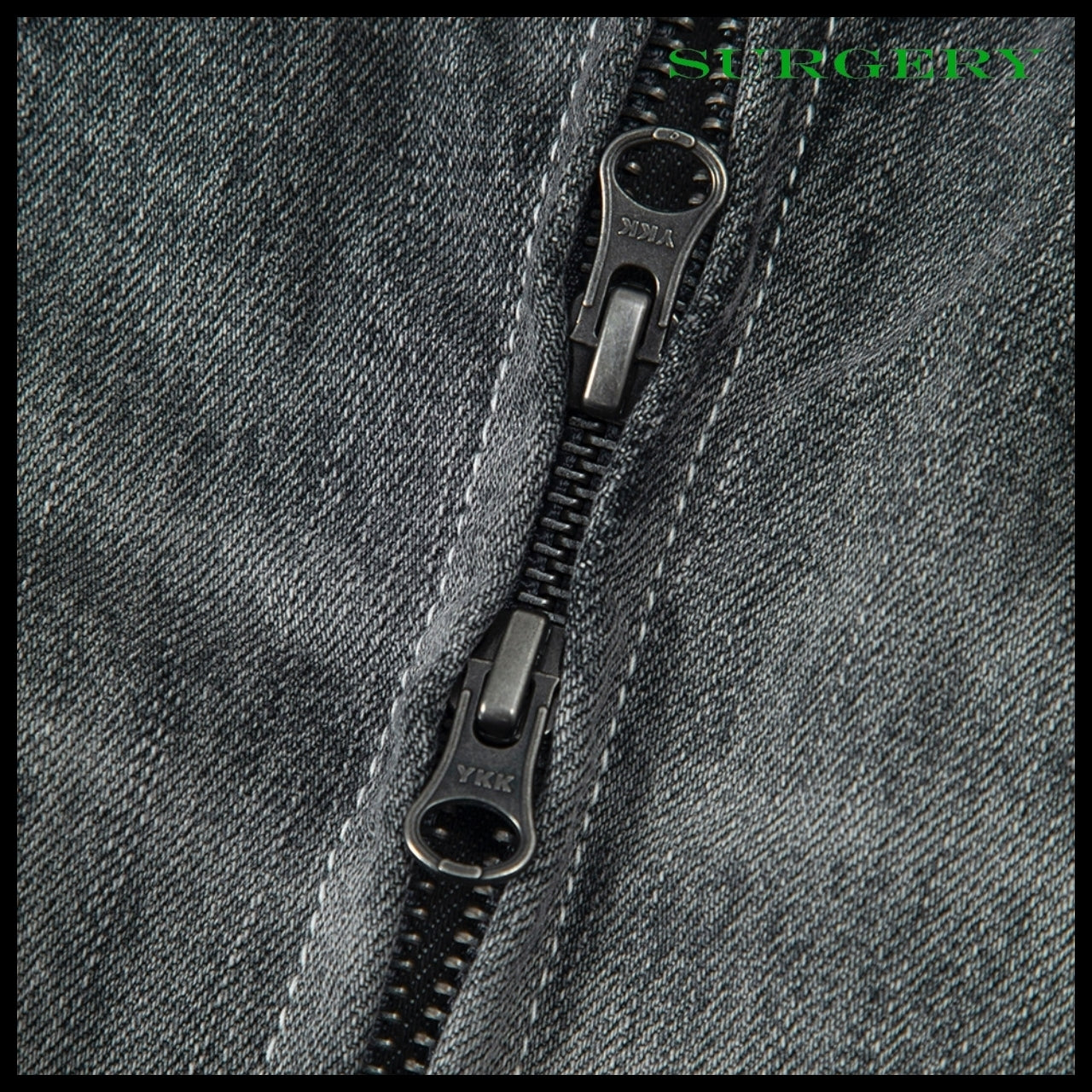 【SURGERY】Denim Biker Jacket Grey