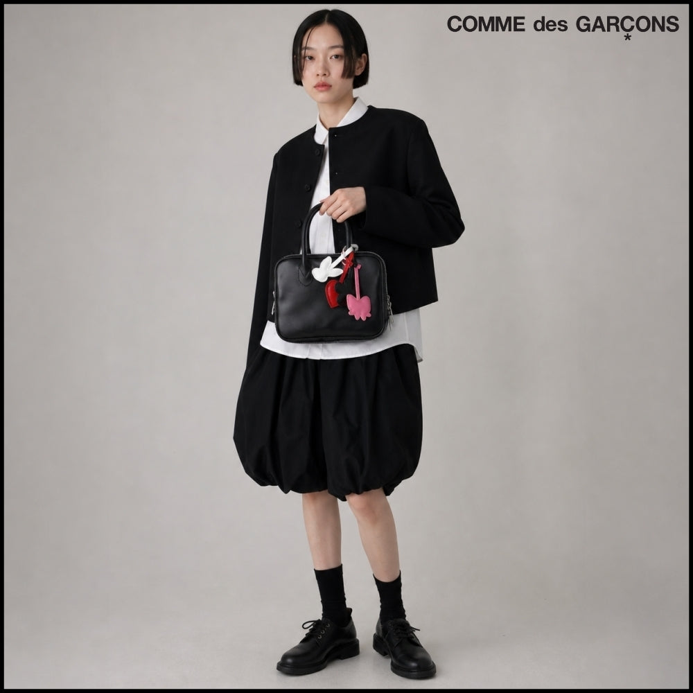 【COMME DES GARCONS】Small Zip Handbag Black