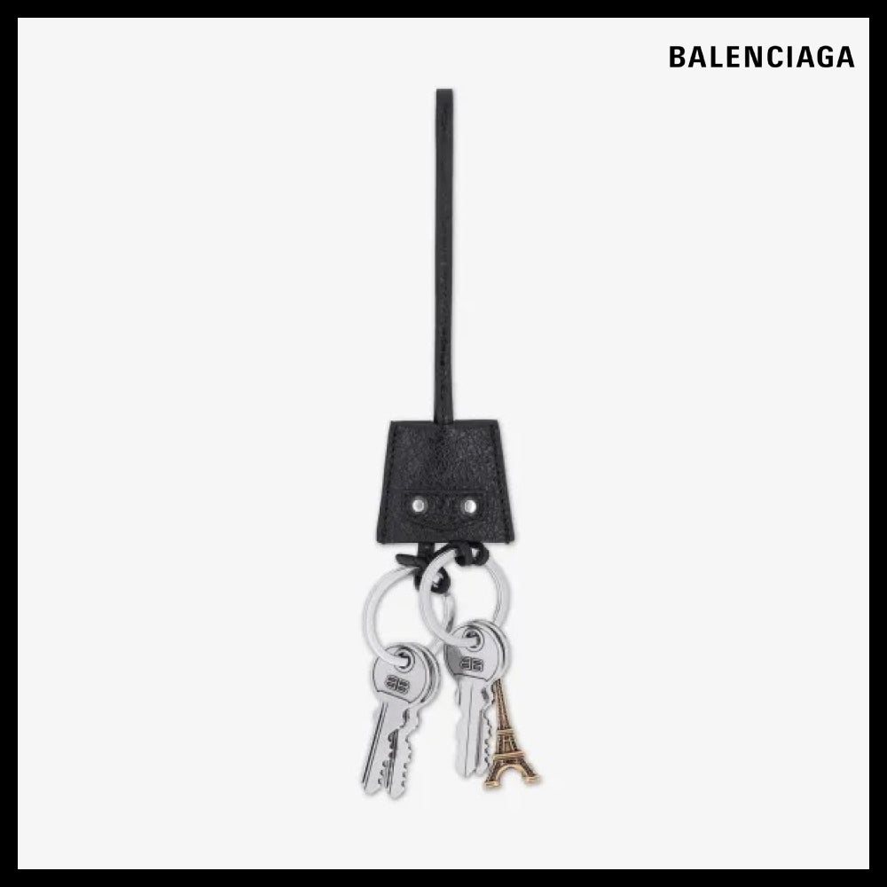 【BALENCIAGA】Le City Charm Eiffel Keyring Black
