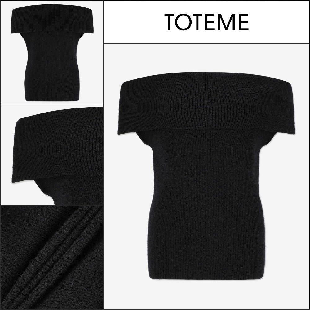 【toteme】リブ ノースリーブ ニット ブラック