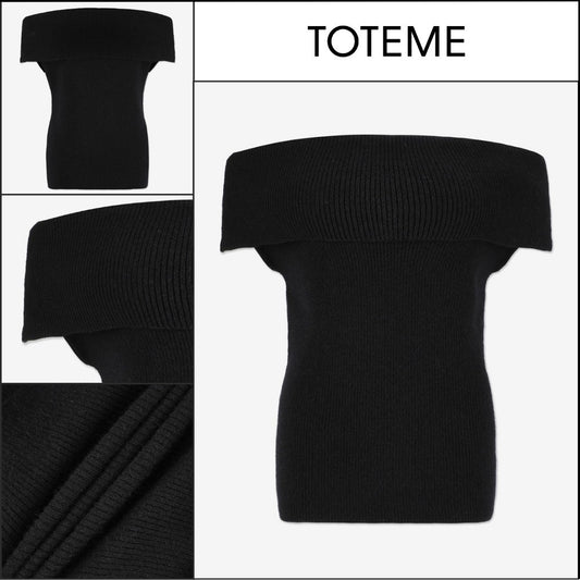 【toteme】リブ ノースリーブ ニット ブラック