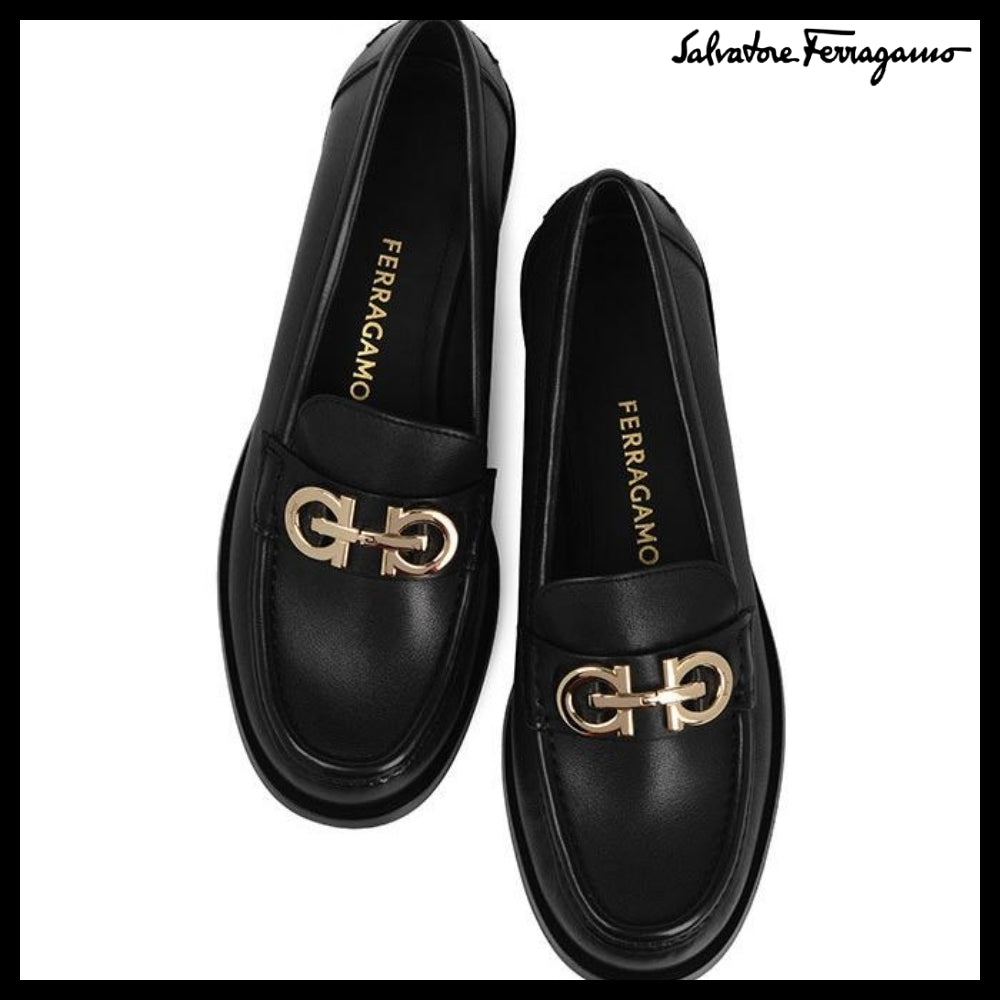 ◆FERRAGAMO◆OFELIA GANCINI LOAFERS BLACK