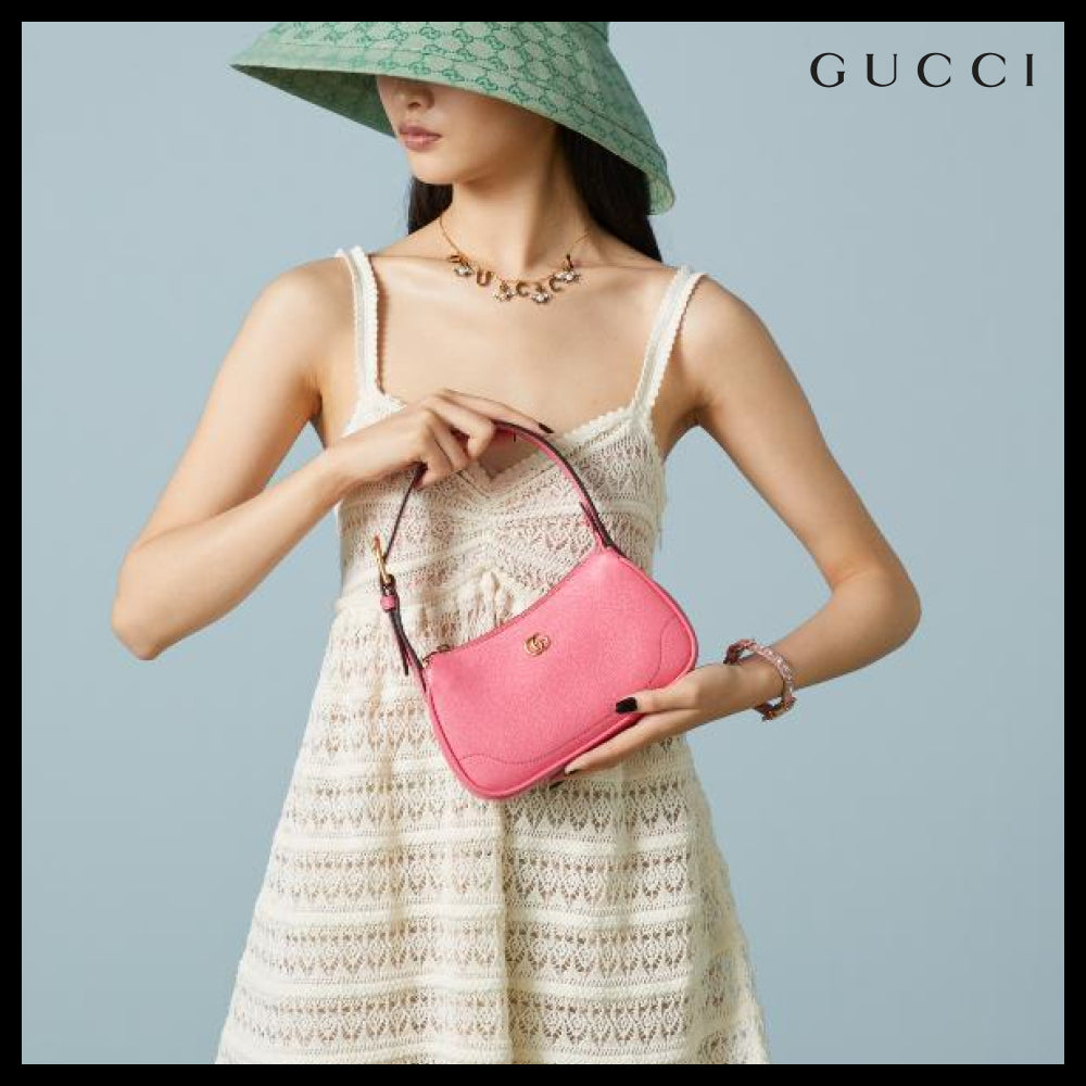 【GUCCI 】GG Aphrodite Soft Goat Shoulder Bag RHODAMINE PINK