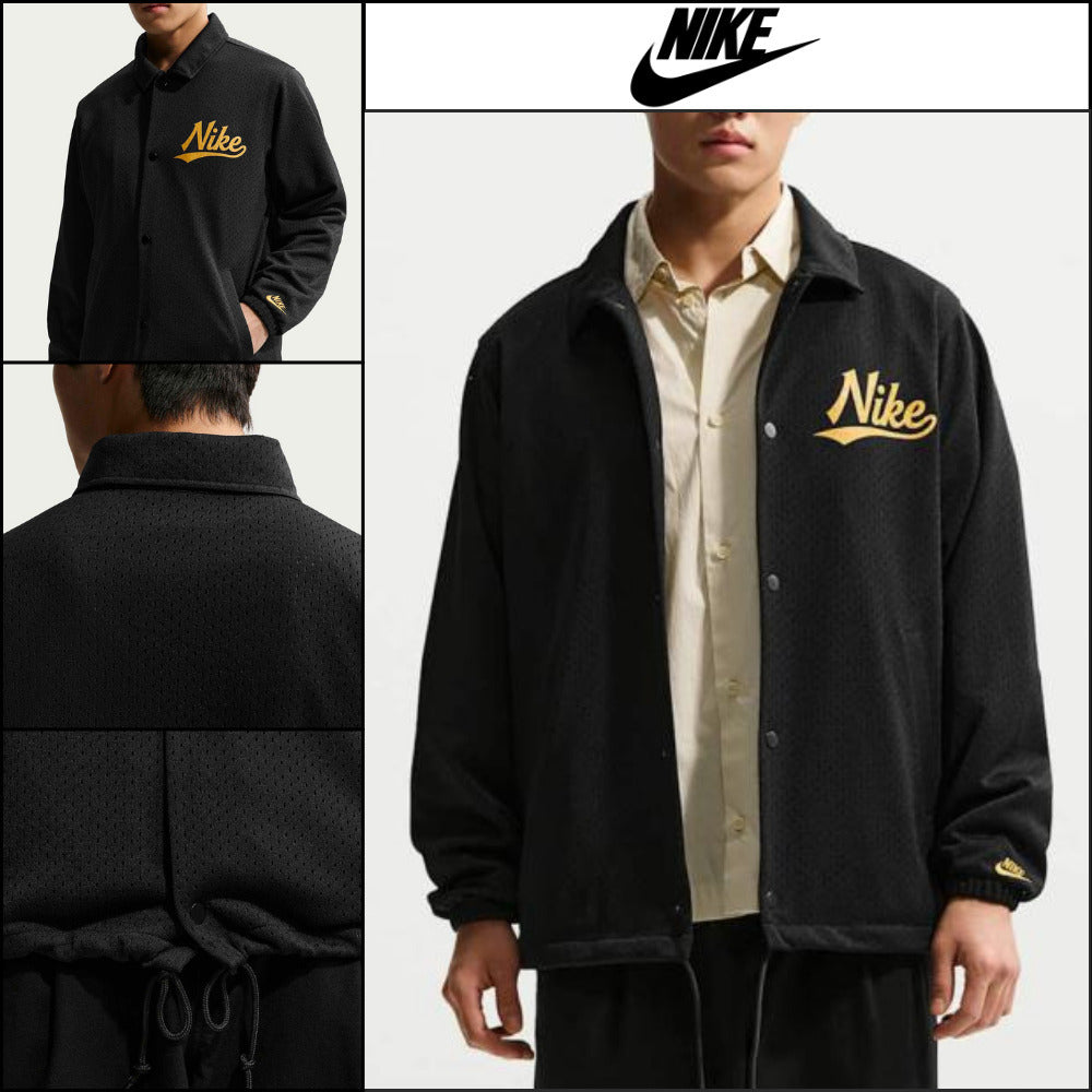 【Nike】SPORTSWEAR CLUB COACH JACKET BLACK SAFFRON QUARTZ