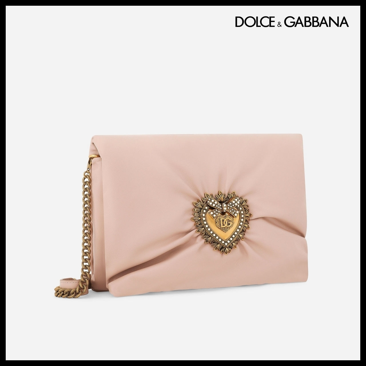 【Dolce & Gabbana】Medium Devotion Soft Shoulder Bag Pink
