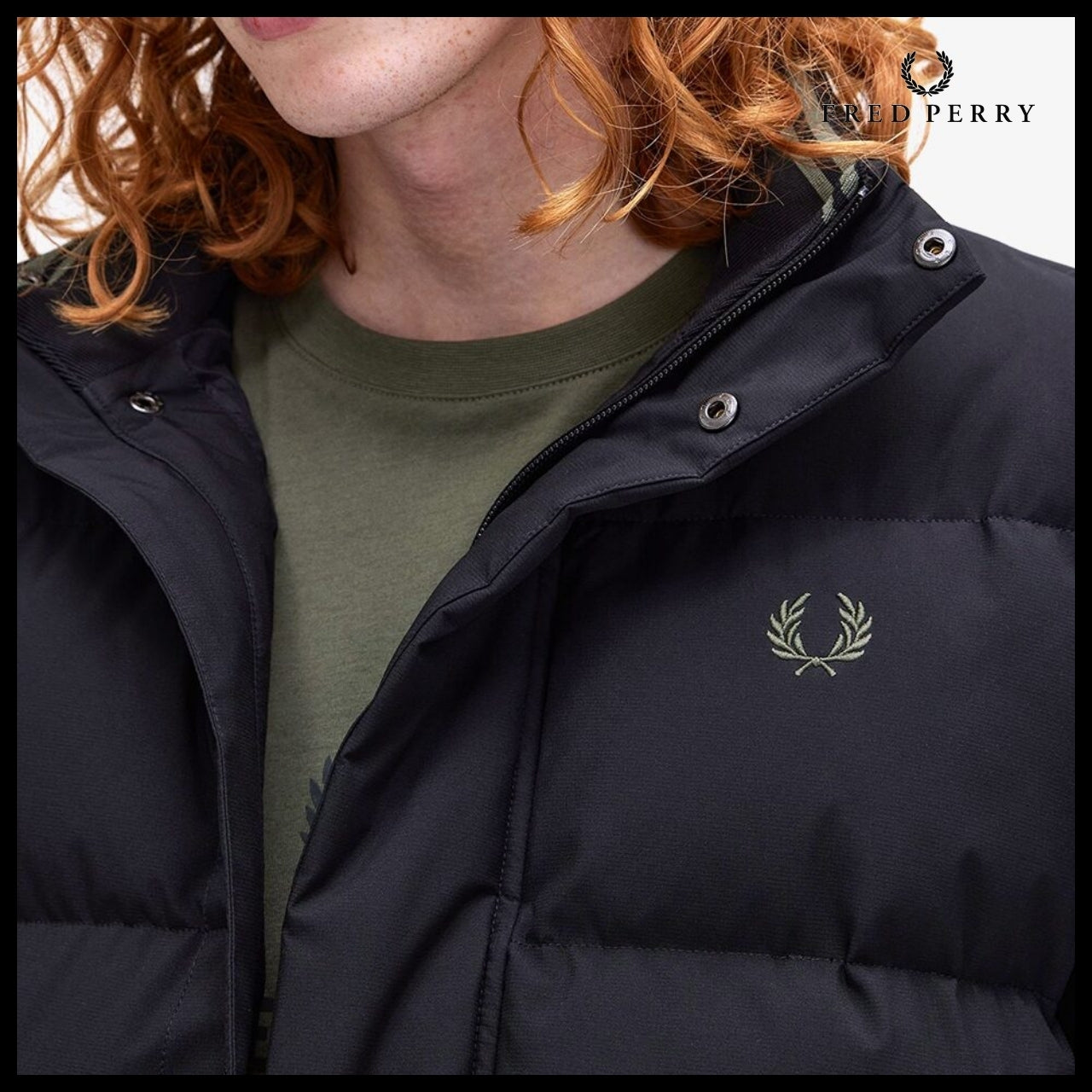 【FRED PERRY】Padded Pocket Detail Jacket Black