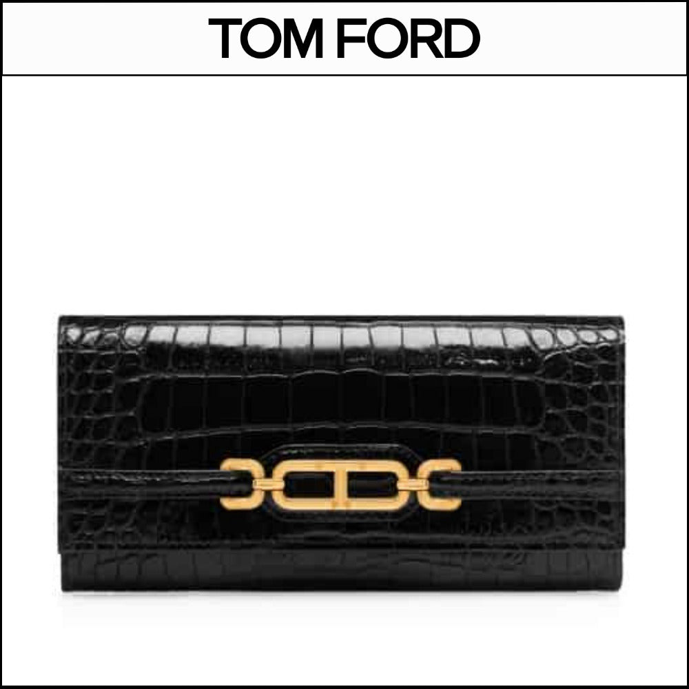 【TOM FORD】PALMELLATO-EFFECT LEATHER LONG WALLET