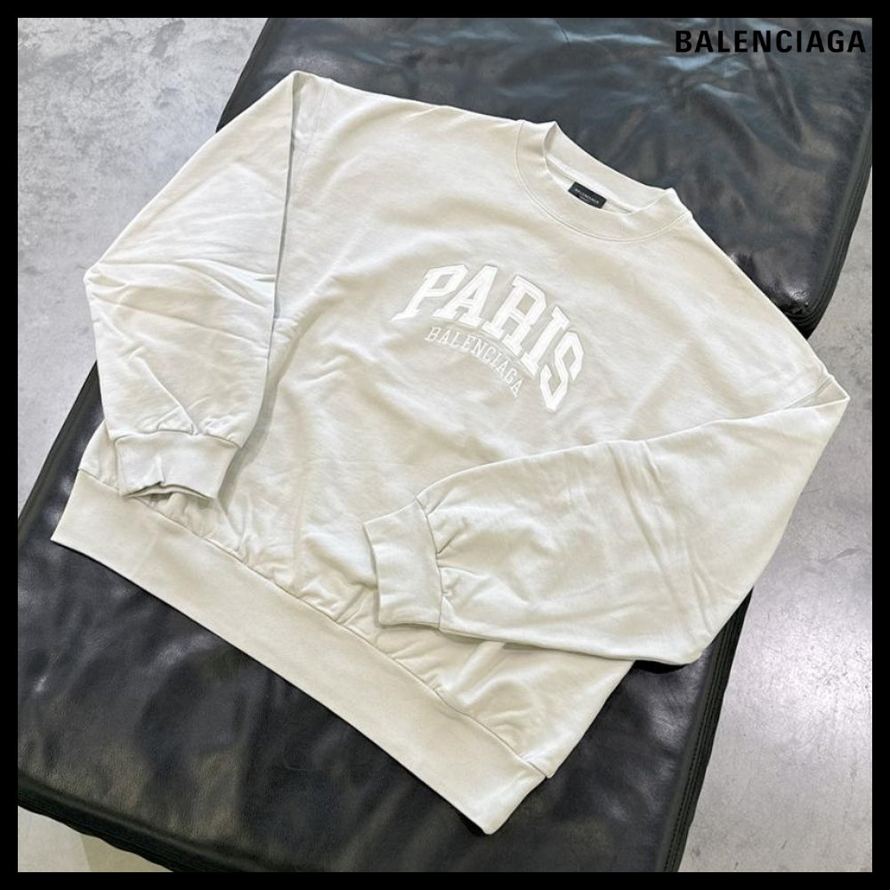 【BALENCIAGA】Cities Paris Sweatshirt Medium Fit White