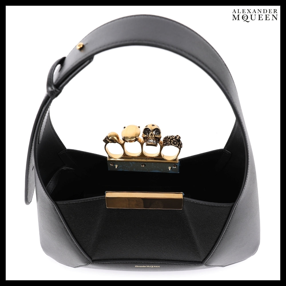 【Alexander Mcqueen】Jeweled Seal Mini Bag Black