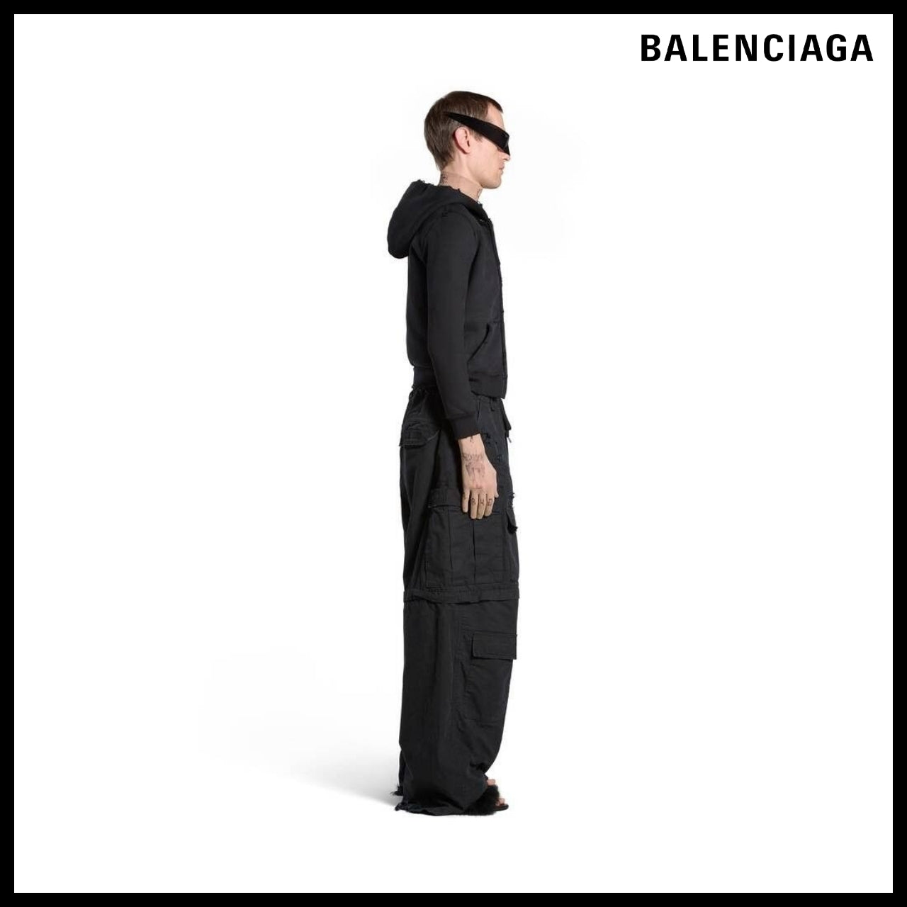 【BALENCIAGA】Hybrid Baggy Pants Black