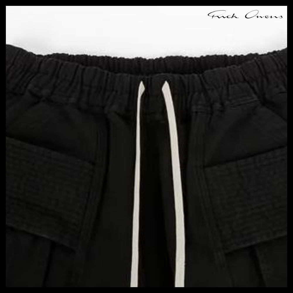 【RICK OWENS】Darkshadow Creatch Cargo Pants Black
