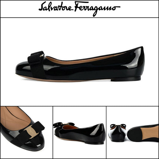 ◆FERRAGAMO◆VARINA FLAT SHOES BLACK