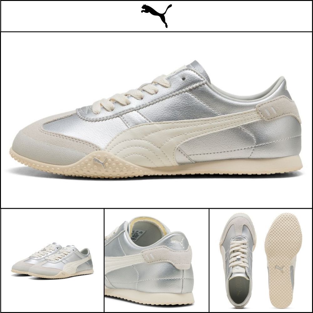 【PUMA】Bella UT Leather Silver Ivory Sneakers