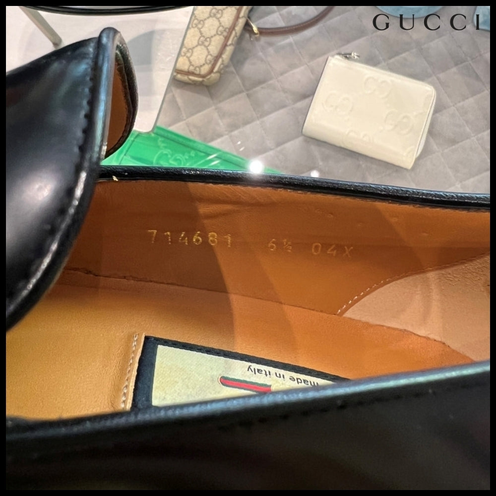 【GUCCI】PARIDE Tassel Fringe Leather Loafers Black